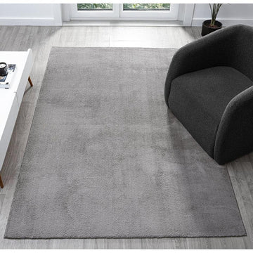 Washable Comfy Plain CMF00 Dark Grey Rug-Desire Rugs-Rug Love - The Most Loved Rug Store